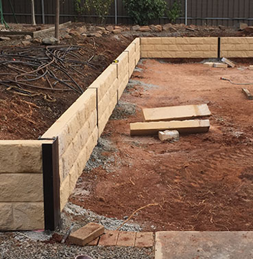 Sleeper retaining wall Adelaide